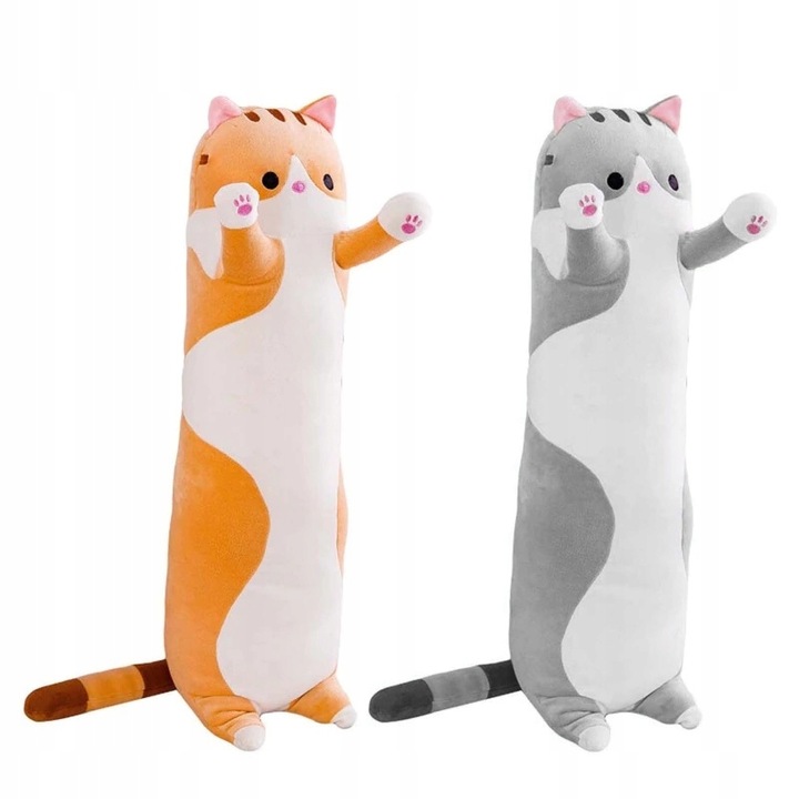 DŁUGI Kotek Poduszka Pluszak Kot Maskotka 70 CM