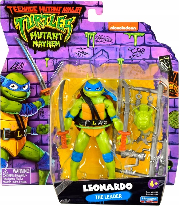 FIGURKA LEONARDO ŻÓŁWIE NINJA PLAYMATES MUTANT MAYHEM