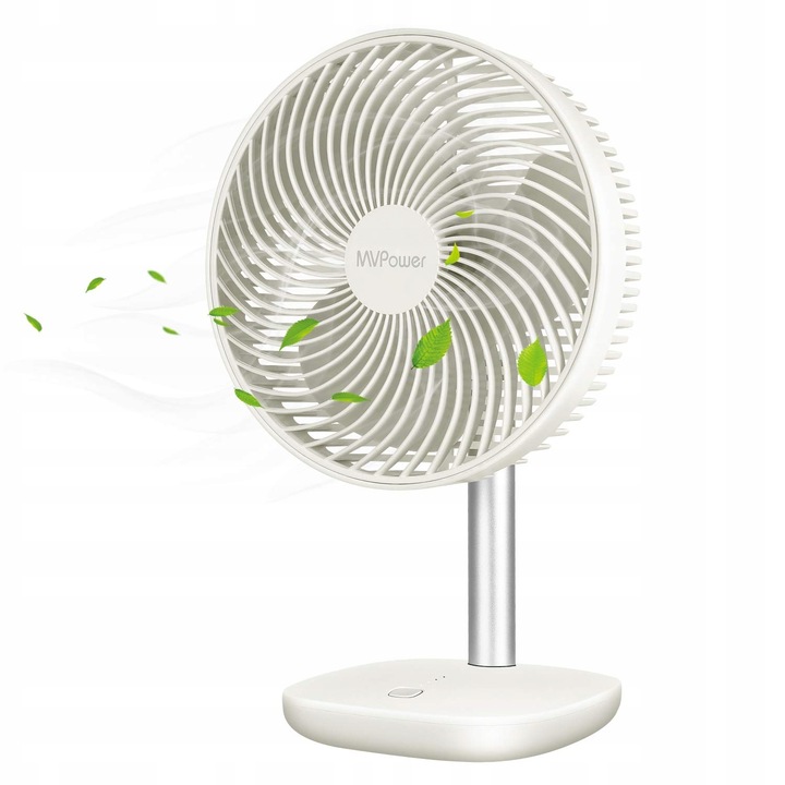 Wentylator biurkowy wiatrak bezprzewodowy akumulatorowy 4 tryby USB 5000mAh