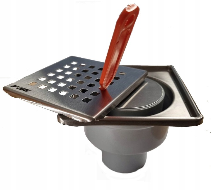 WPUST PODŁOGOWY NIERDZEWNY 10X10 ODEJŚCIE PIONOWE FI50 ANTYZAPACH INOX RAMA