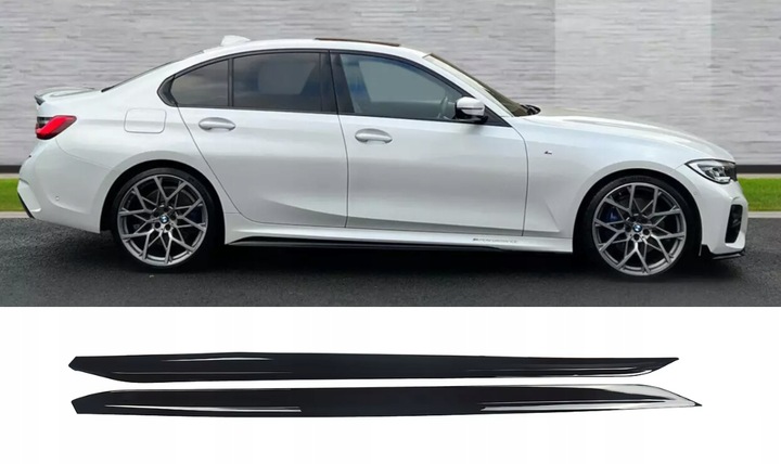 BMW G20 G21 M PAKIET CZARNY POŁYSK DOKŁADKI BOCZNE LISTWY PROGÓW MP STYLE