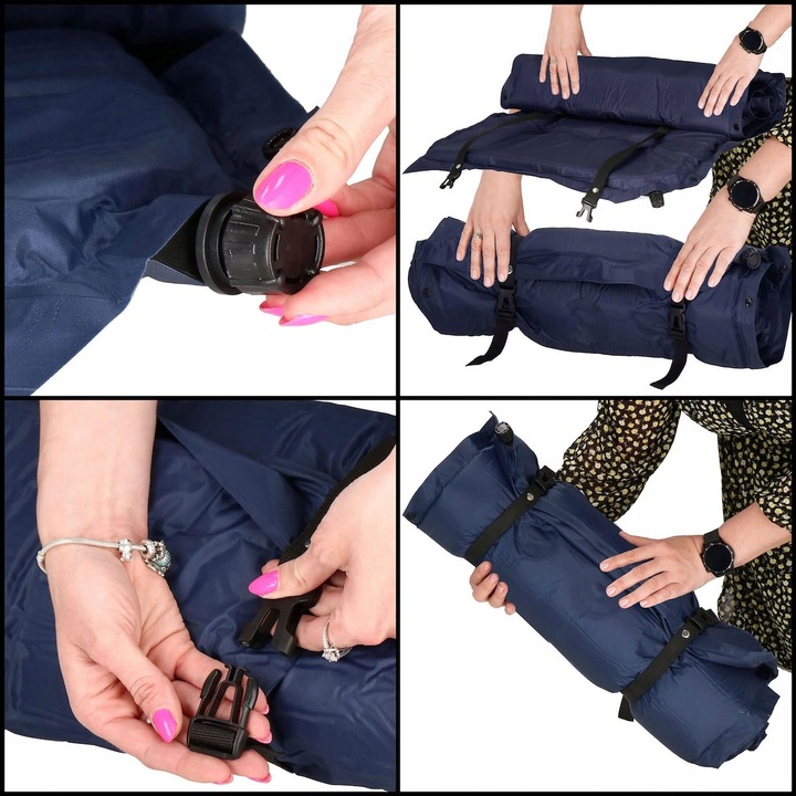 MATA SAMOPOMPUJĄCA TURYSTYCZNA Z PODUSZKĄ 193 cm KARIMATA MATERAC GRUBA