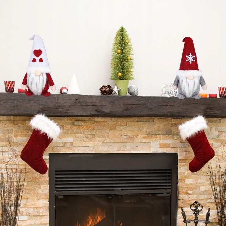 SKRZATY POD CHOINKĘ ŚWIĄTECZNE KRASNALE GNOMY OZDOBA NA ŚWIĘTA 2SZT KOMPLET