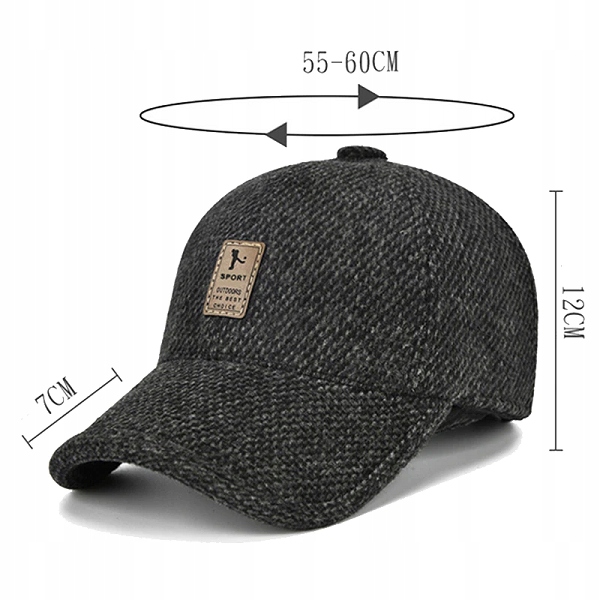 ZIMOWA CZAPKA Z DASZKIEM CHOWANE NAUSZNIKI CIEPŁA RĘKAWICZKI ZESTAW NA ZIMĘ