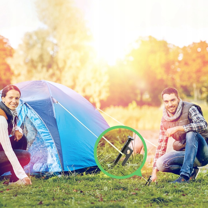 kotwy do trampoliny Solidne kotwa do ziemi 9mm 30cm 8szt z workiem czarny