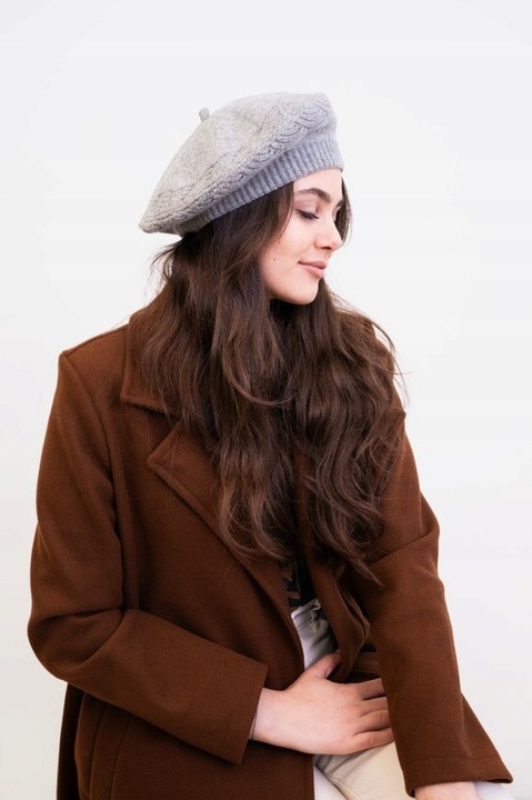 BERET z dodatkiem angory cz23365-4 FLOSSY