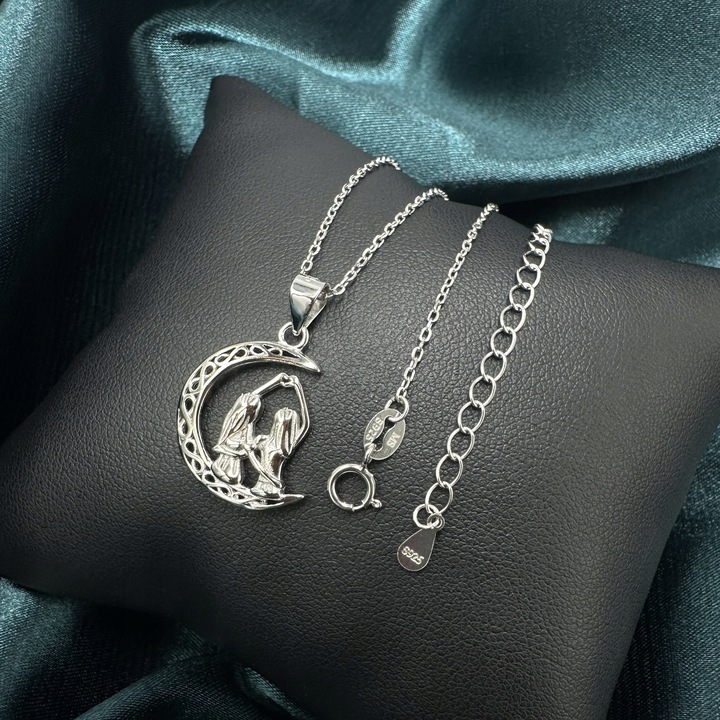 Srebrny Naszyjnik Księżyc Nieskończoność Symbol Przyjaźni Prezent dla Mamy