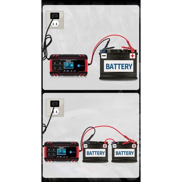Prostownik Automatyczny Samochodowy Z Funkjcą Naprawy Akumulatora 12 24V