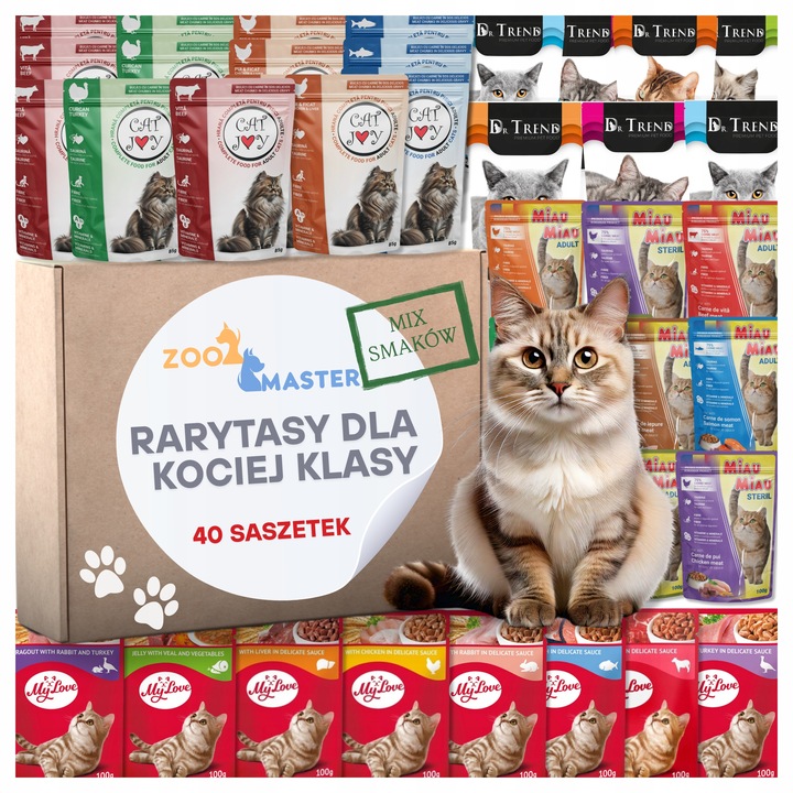 Karma mokra dla kota Saszetka Mix Smaków RARYTASY DLA KOCIEJ KLASY 40 szt