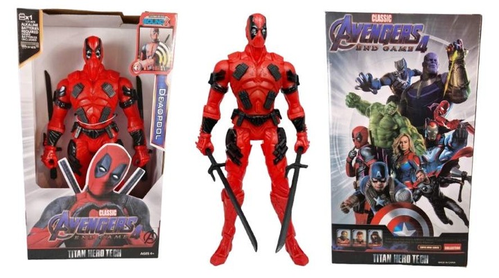 DEADPOOL Avengers figurka z dźwiękiem ruchome elementy wielkość 30 cm Duży