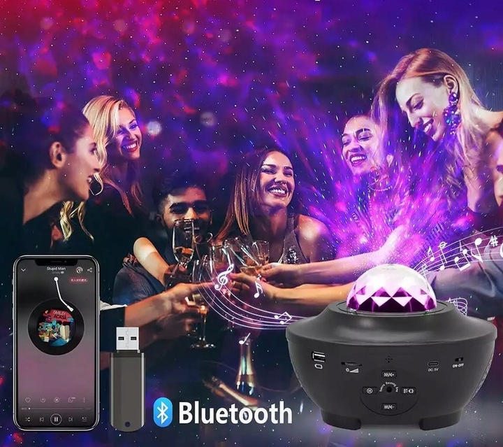 PROJEKTOR GWIAZD LAMPKA NOCNA RZUTNIK LED DO SYPIALNI DLA DZIECI NA PREZENT