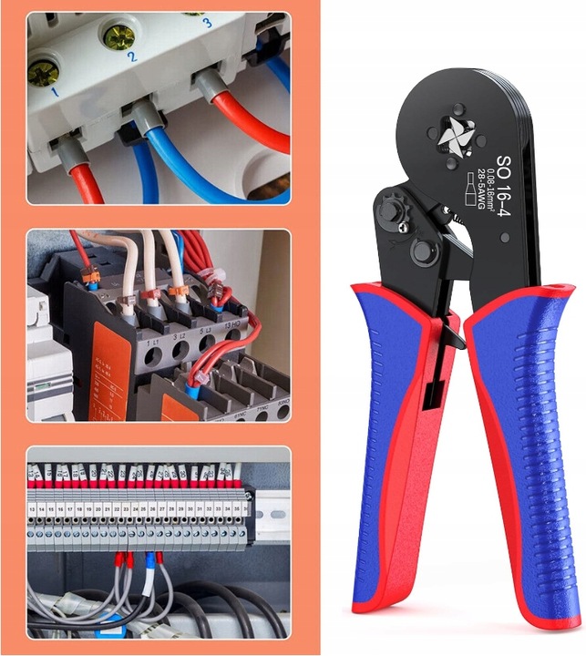 Zaciskarka Praska do Kabli 0,08 mm2 - 16 mm2 + 1200 tulejek izolowanych