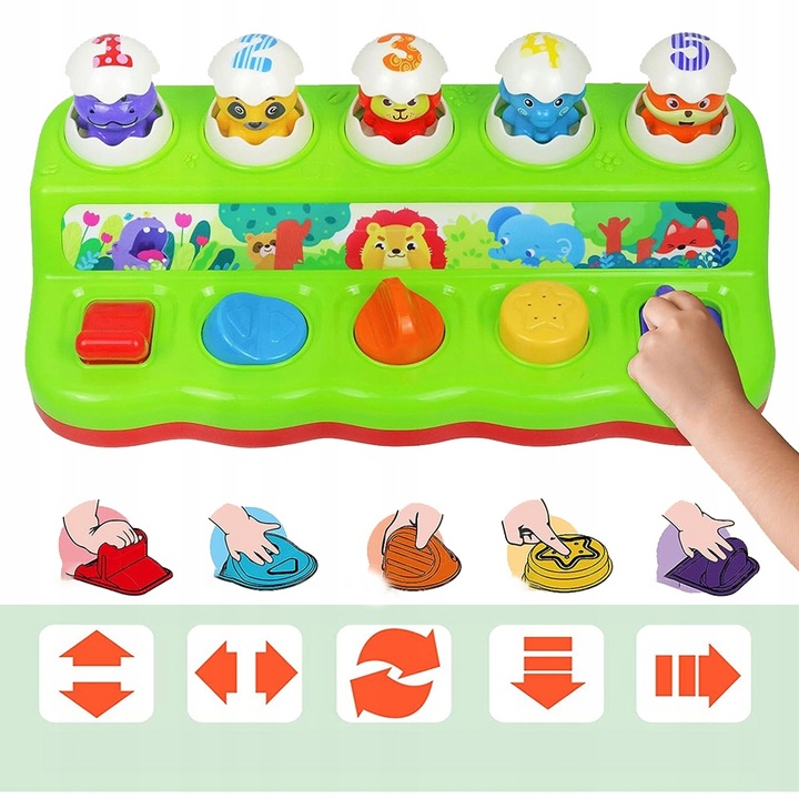 WYSKAKUJĄCE ZWIERZĄTKA INTERAKTYWNA ZABAWKA GRA ZRĘCZNOŚCIOWA POP-UP