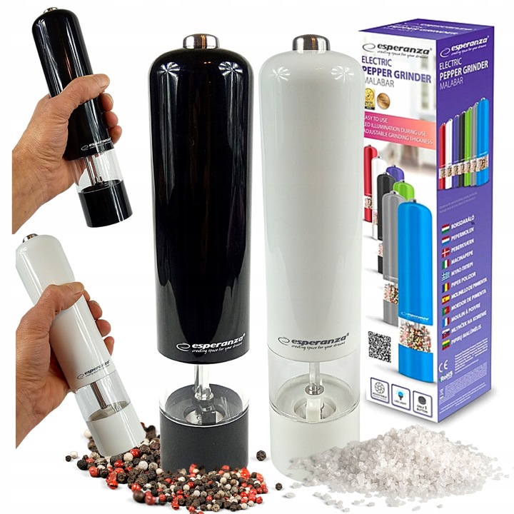 MŁYNEK DO PIEPRZU I SOLI PRZYPRAW ELEKTRYCZNY 1+1