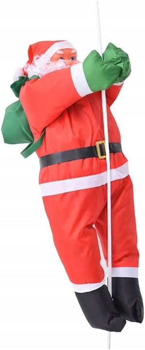 MIKOŁAJ WSPINAJĄCY SIĘ PO SZNURKU OZDOBA ŚWIĄTECZN