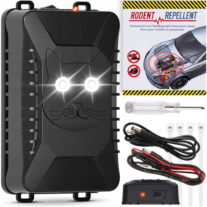 ODSTRASZACZ na KUNY MYSZY do SAMOCHODU AUTA GRYZONI KUN SAMOCHODOWY 5-12V