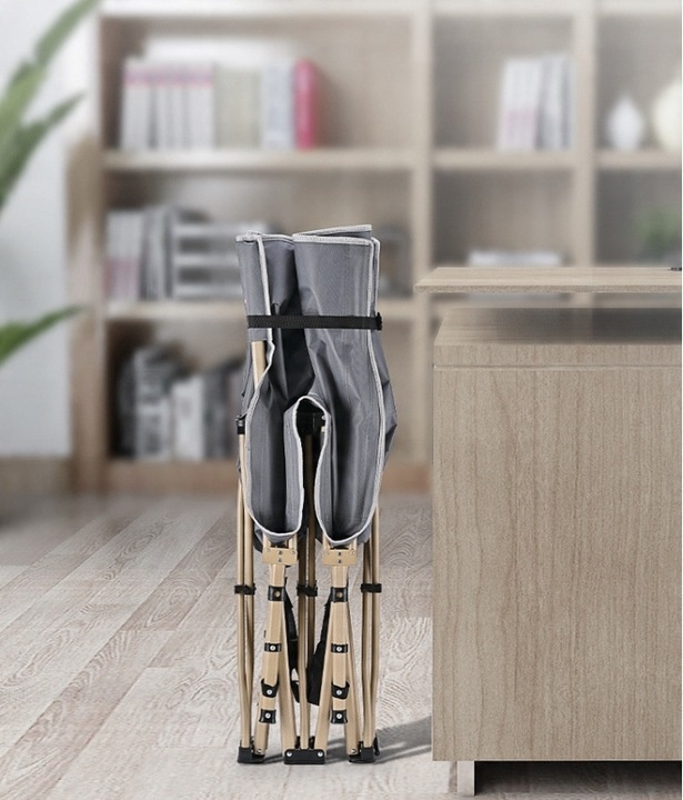 SKŁADANE ŁÓZKO TURYSTYCZNE Z GRUBYM MATERACEM 190X71x36 CM SZARY