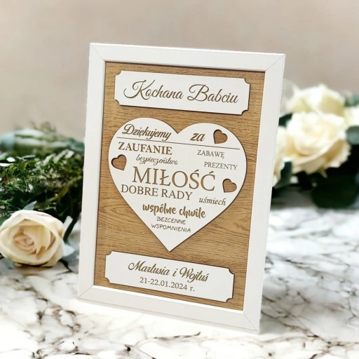 Ramka 3D PREZENT Podziękowanie dla Rodziców dla Babci i Dziadka Ślub Dzień