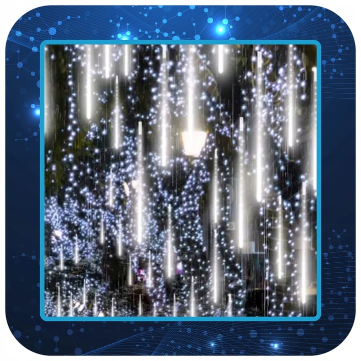 METEORY 50 CM LAMPKI PADAJĄCY ŚNIEG OŚWIETLENIE ŚWIĄTECZNE IP44 360 LED 6M