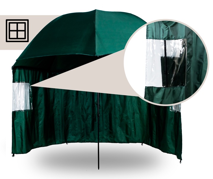 DUŻY PARASOL WĘDKARSKI 240cm WODOODPORNY namiot Z BOKAMI na ryby PARASOL