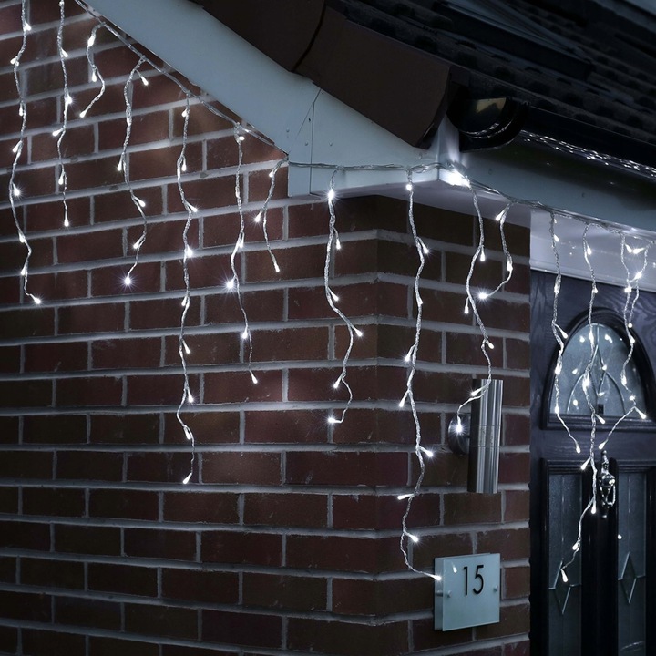 SOPLE ZEWNĘTRZNE 100 LED LAMPKI+FLASH ZIMNE IP44