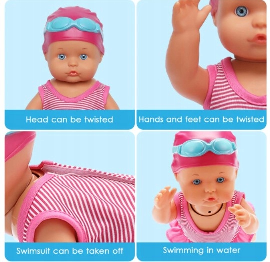 LALKA BOBAS PŁYWAJĄCA DO KĄPIELI RUCHOME STAWY WODOODPORNA DO WODY