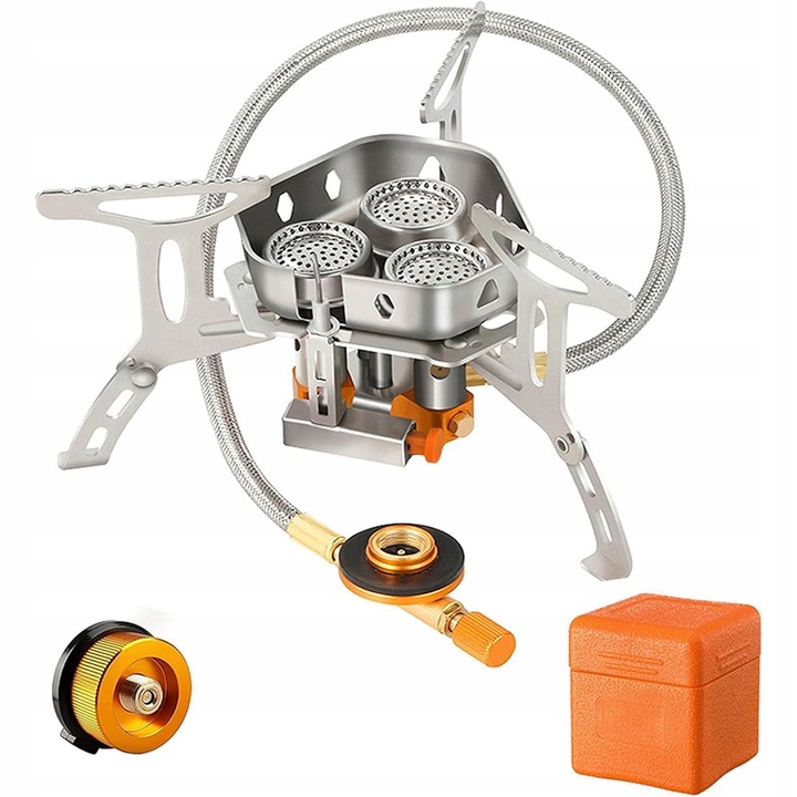 Doskonała MINI kuchenka turystyczna gazowa na kartusze z adapterem 5800W