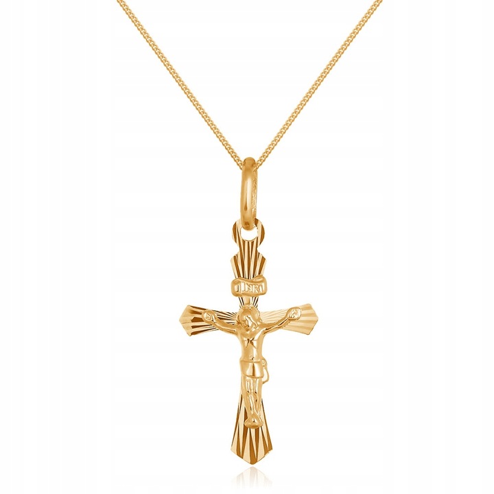 ZŁOTY KOMPLET 333 KRZYŻYK Z ŁAŃCUSZKIEM ZZ92