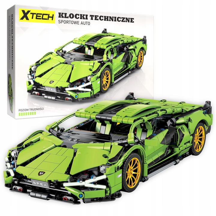 KLOCKI LAMBORGHINI TECHNICZNE AUTO SPORTOWE WYŚCIGOWE XTECH 1254 ELEMENTY
