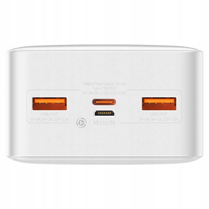 BASEUS POWERBANK 30000MAH 2X USB USB-C 20W WYŚWIETLACZ LCD QC PD 5V 3A