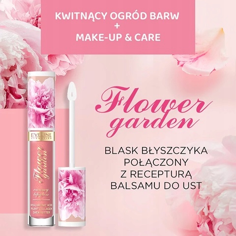 Kremowy błyszczyk z kwasem hialuronowym Eveline 01 Delicate Rose Flower