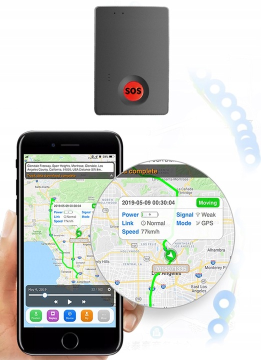 MINI LOKALIZATOR GPS TRACKER SINOTRACK ST904 PODSŁUCH SOS 15DNI 1200mah APP
