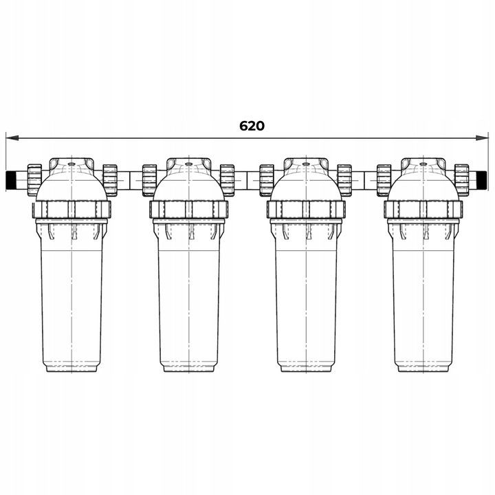 4 filtry 2x polipropylenowy jonowymienny węglowy