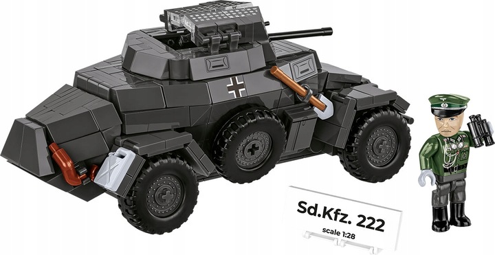 Klocki COBI 2657 Sd.Kfz.222 lekki pojazd niemiecki bojowy siły zwiadowcze