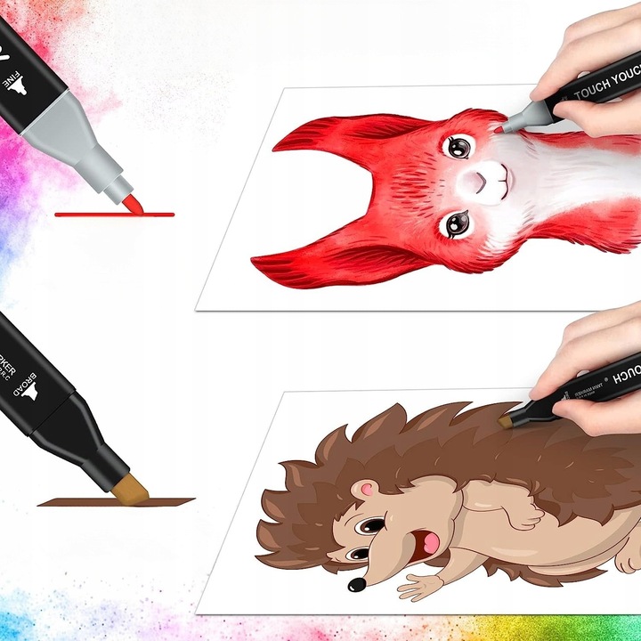 MARKERY ALKOHOLOWE DWUSTRONNE FLAMASTRY MAZAKI PISAKI 262 KOLORY DLA DZIECI