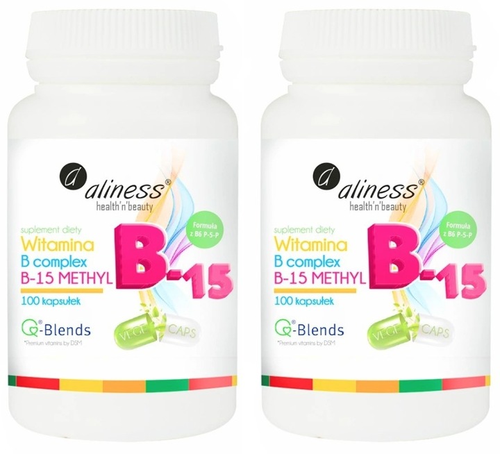 Aliness Witamina B Complex B-15 Methyl Metabolizm Wątroba Niacyna 200kaps.