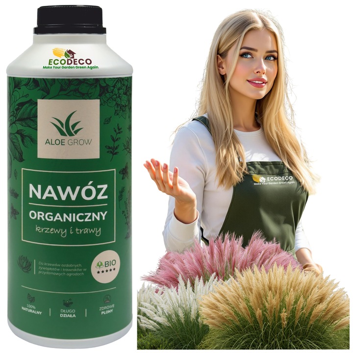 Naturalny nawóz organiczny 1 l użyźnia glebę wiosenny do trawy i krzewów