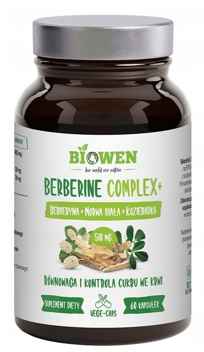 Biowen Berberine Complex+ Berberyna Morwa Biała Kozieradka 60 kapsułek
