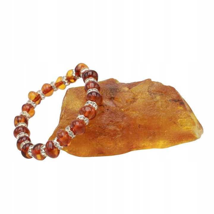 BRANSOLETKA NA ZĄBKOWANIE DLA DZIECKA BURSZTYNOWA