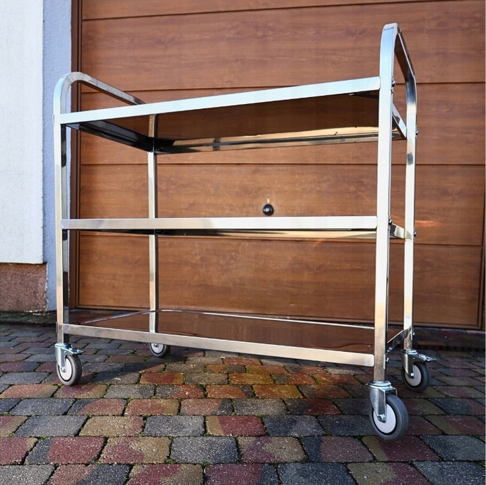 WÓZEK KELNERSKI CATERINGOWY 3 PÓŁKOWY STAL NIERDZEWNA 240 KG 95x50x93 CM