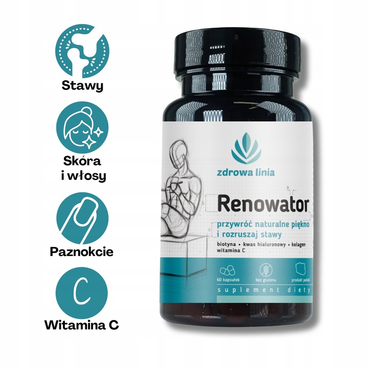 Renowator Kolagen Naticol kwas hialuronowy wit C na stawy skórę paznokcie