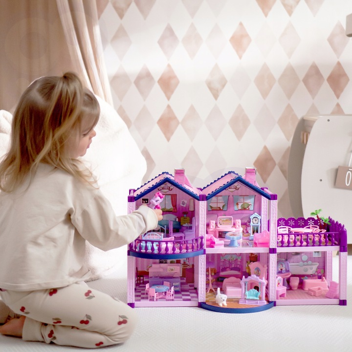 DOMEK DLA LALEK KUCYKI VILLA MEBLE FIGURKI WOOPIE