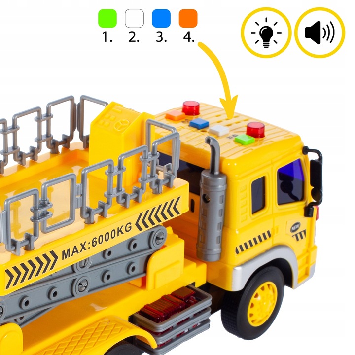 CIĘŻARÓWKA AUTO SAMOCÓD Z PODNOŚNIKIEM BUDOWLANYM 1:16 DLA DZIECI