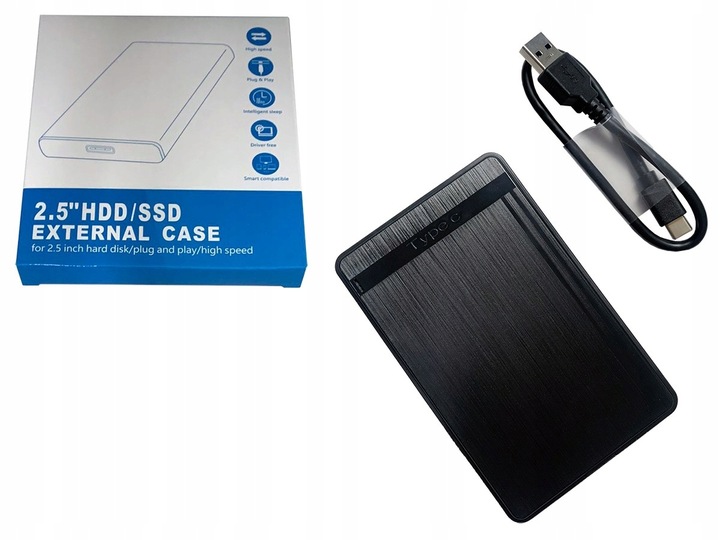 Dysk przenośny zewnętrzny HDD 1TB USB-C 2,5'' czarny