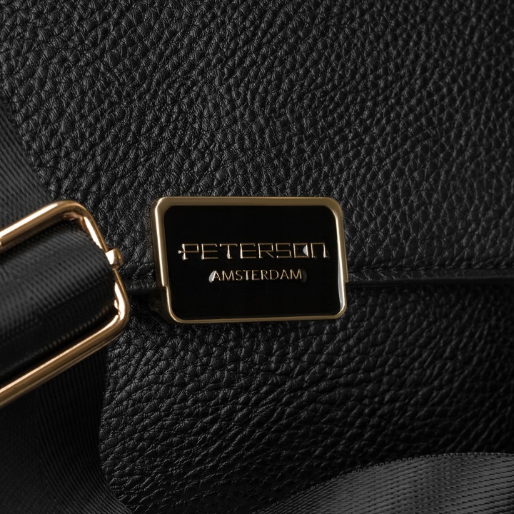 MAŁA TOREBKA DAMSKA LISTONOSZKA PETERSON MODNA MIEJSKA NA MAGNES CZARNA