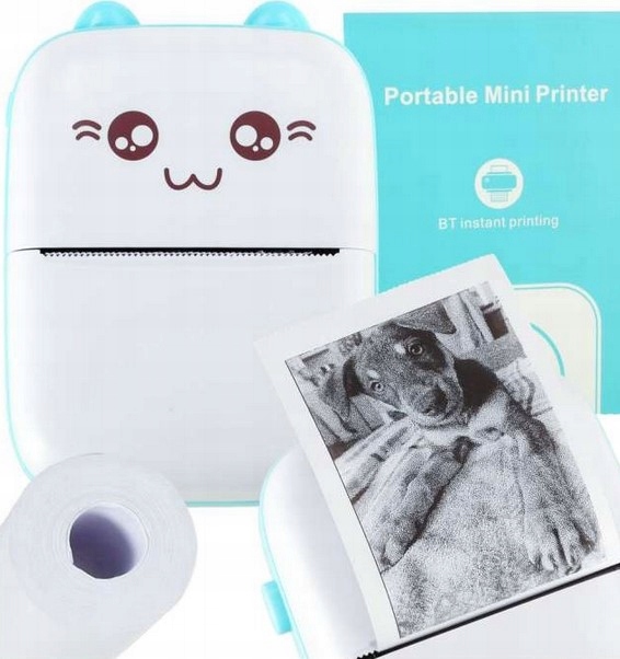 NIEBIESKI SMARTWATCH CRAFT + DRUKARKA TERMICZNA + PAPIER TERMICZNY