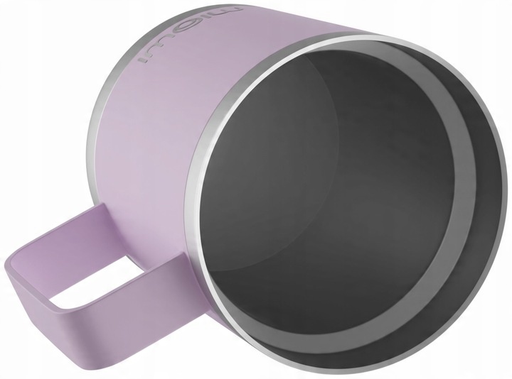 Kubek termiczny z uchwytem kempingowy z pokrywką Miowi 350 ml Różowy