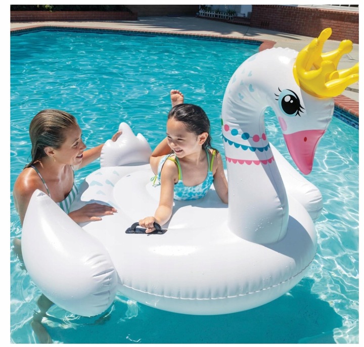 INTEX 57562 DMUCHANY MATERAC DO PŁYWANIA ZABAWKA ŁABĘDŹ 188cm x 124cm