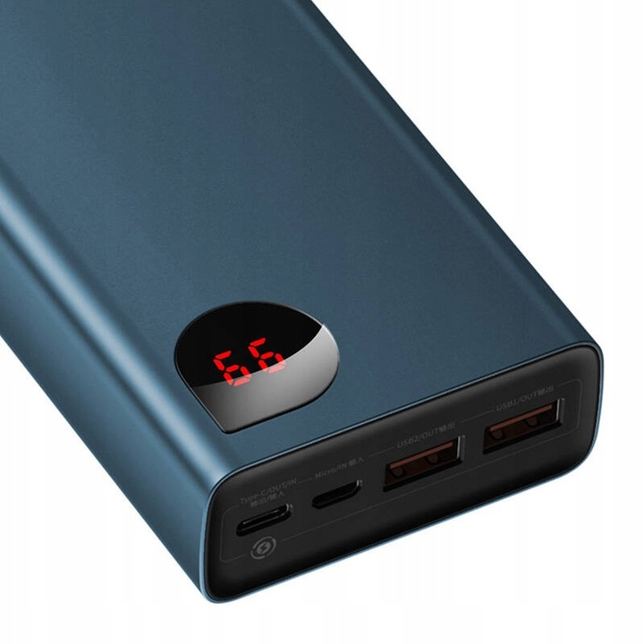 BASEUS POWERBANK 20000MAH 2X USB 1X USB-C PD QC 5A 65W LED CERTYFIKAT CE