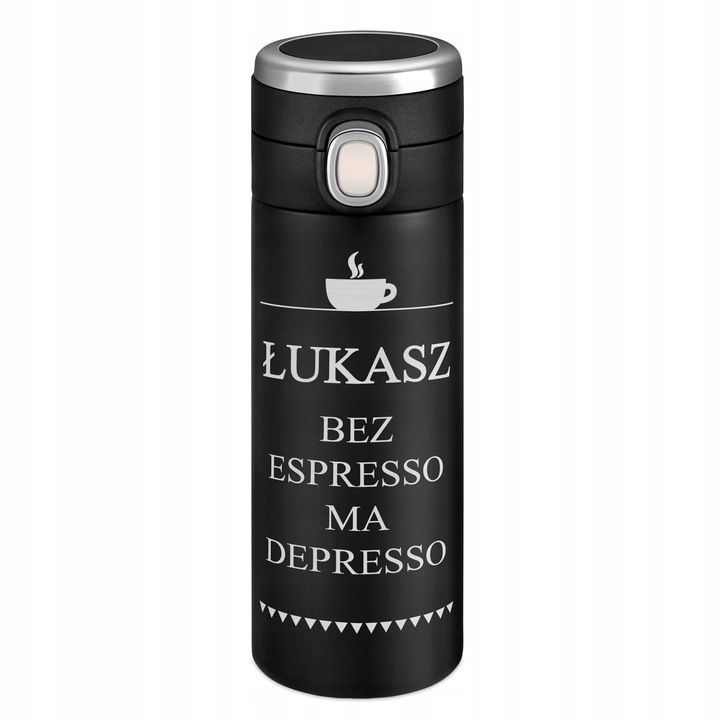 Kubek Termiczny z Grawerem Termos z Wyświetlaczem do Kawy Samochodu 400ml